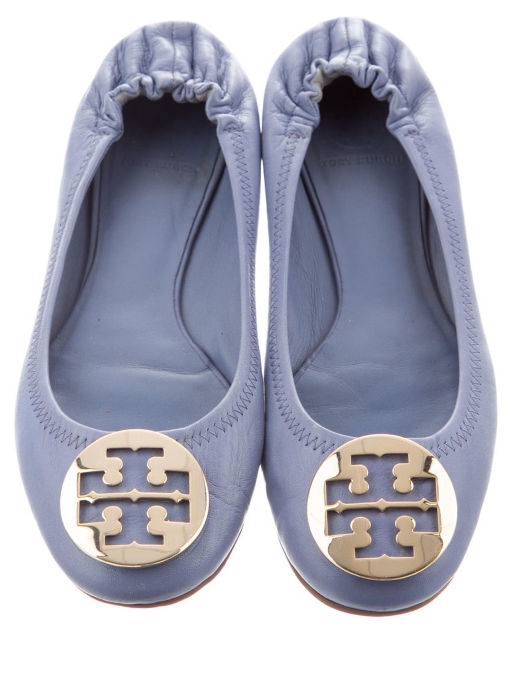 TORY BURCH REVA TRAVEL BALLET FLATS PERIWINKLE SIZE 9